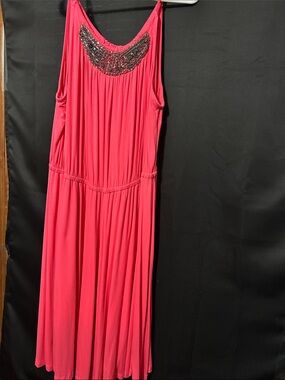 Lane Bryant Pink Beaded Maxi Dress